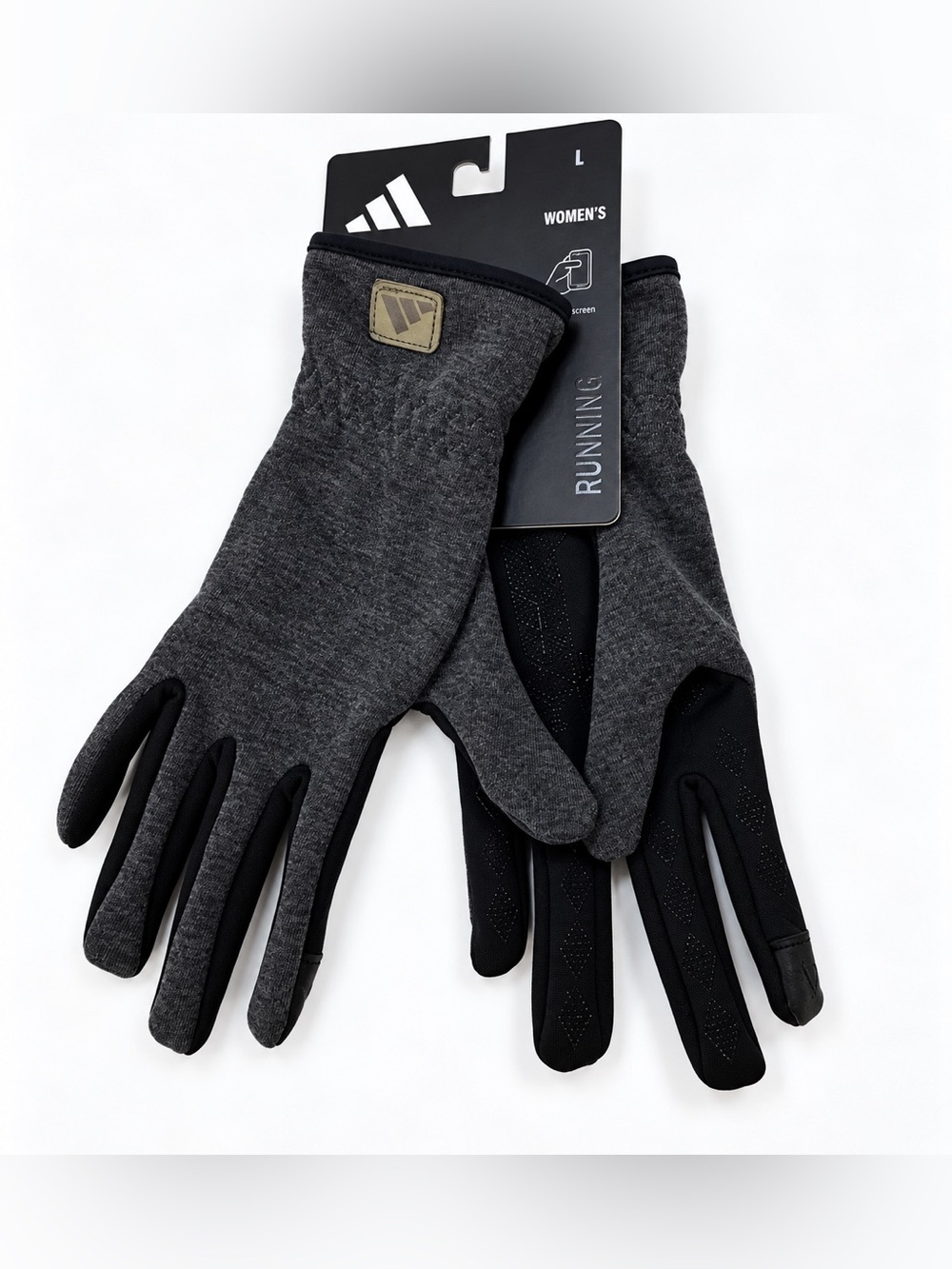 adidas Womens COLD.RDY Running Gloves Size L Heather Grey Touchscreen AW0211 NWT